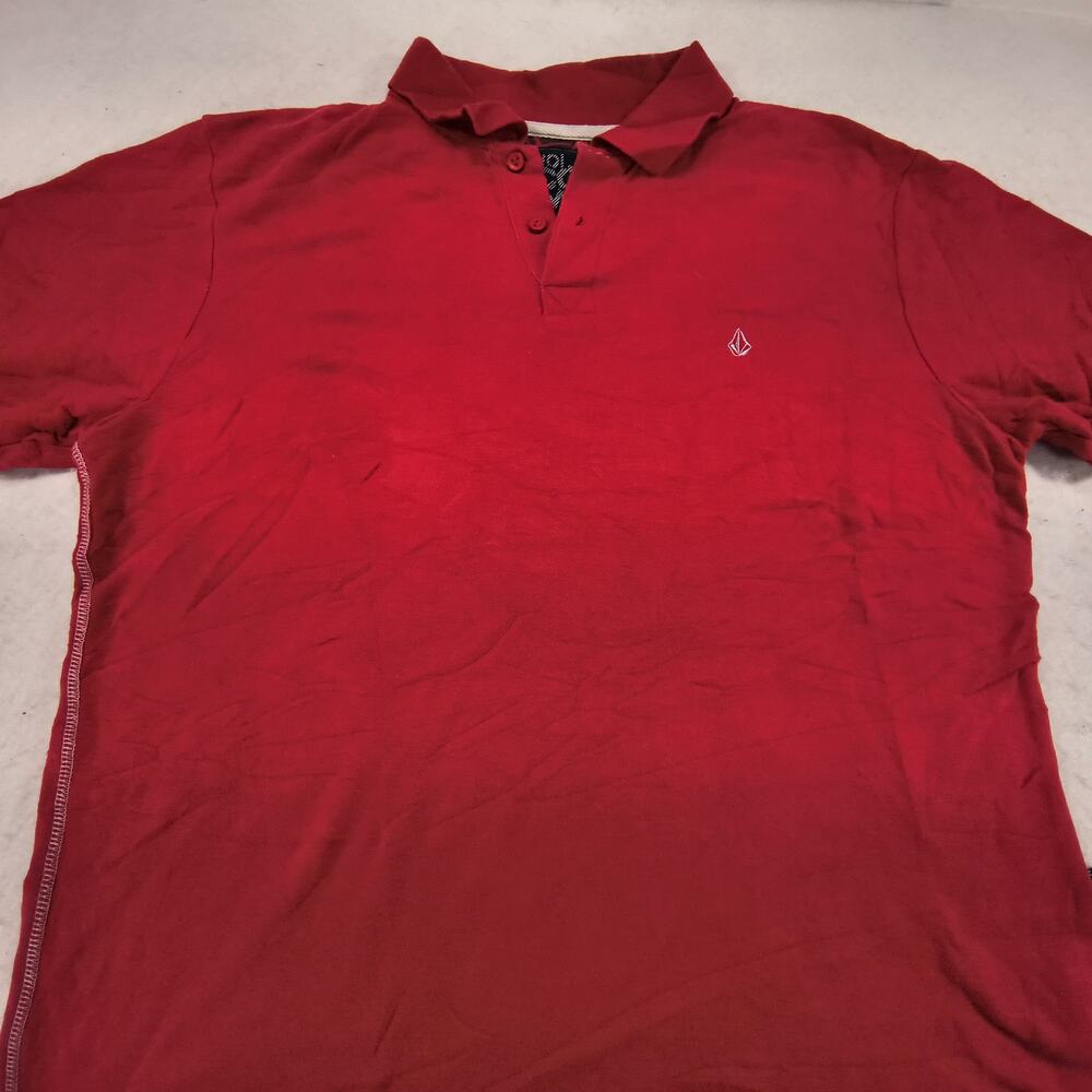 Volcom Short Sleeve Casual Collared Polo Shirt Adult Mens Size Large L Red